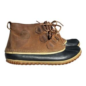 SOREL Women’s Out 'n About Duck Boots Navy/Tan Size 9 Waterproof Lace Up Low Top
